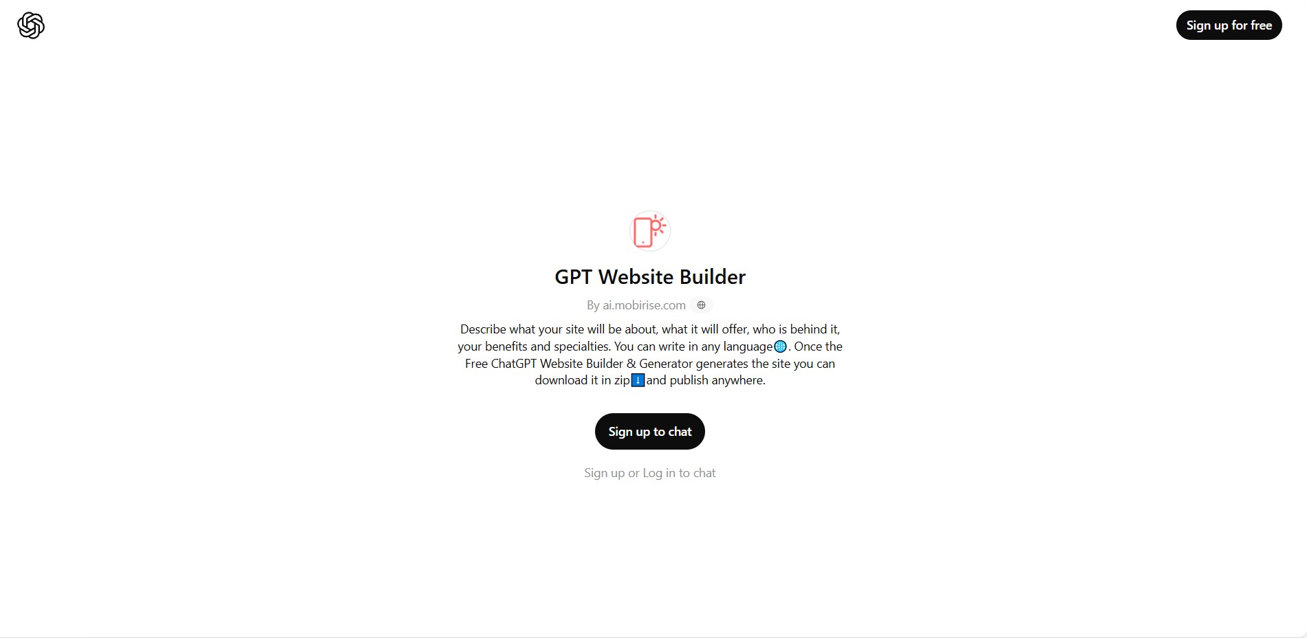 ChatGPT AI Website Builder
